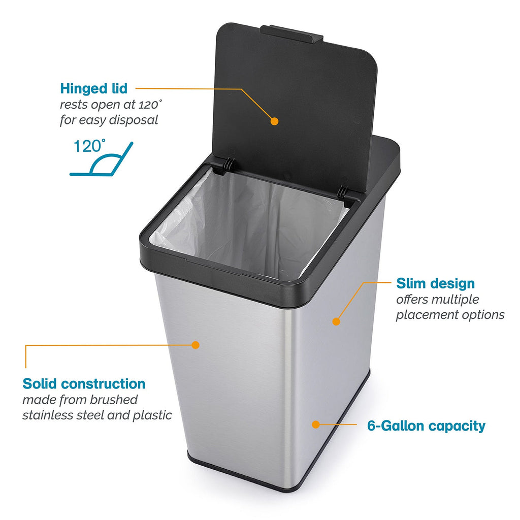 6-Gallon Waste Bin with Removable Lid