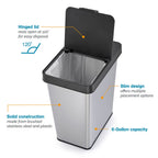 6-Gallon Waste Bin with Removable Lid