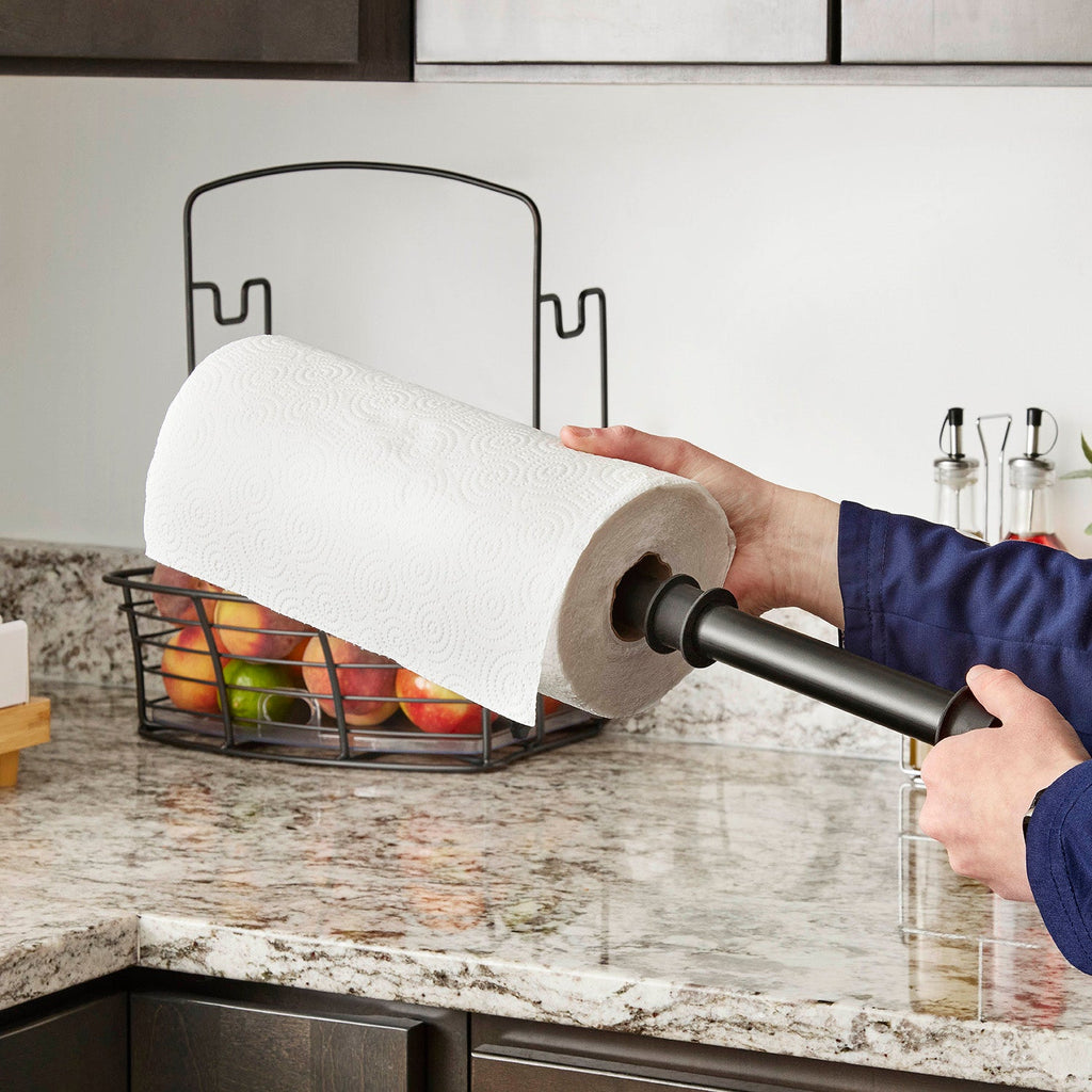 Countertop Storage Bin with Paper Towel Holder