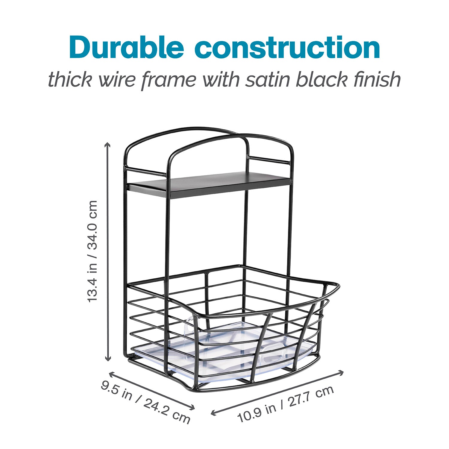 Countertop Storage Bin with Shelf