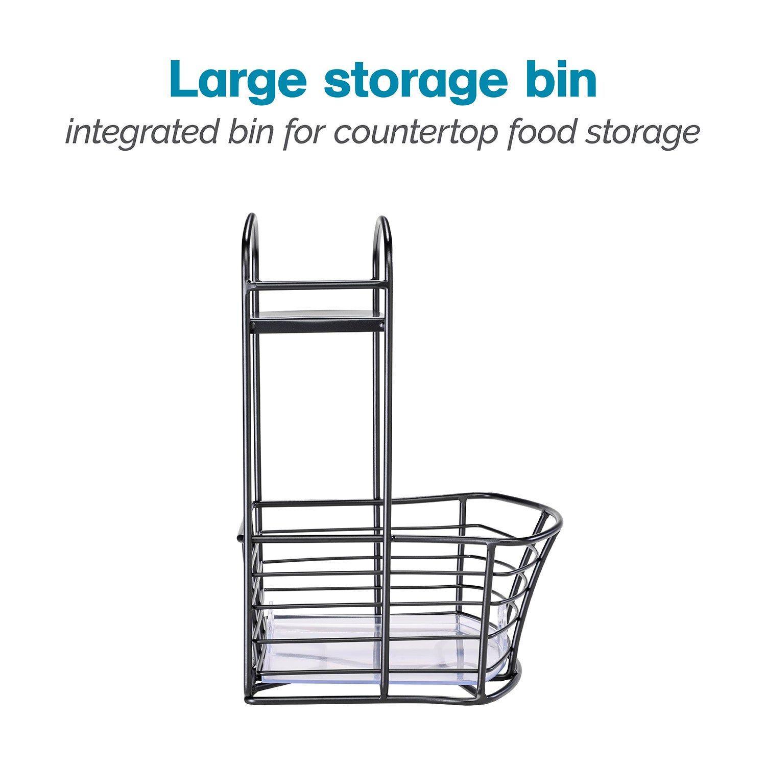Countertop Storage Bin with Shelf