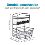 Countertop Storage Bin with Shelf & Jars