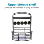 Countertop Storage Bin with Shelf & Jars