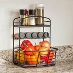 Countertop Storage Bin with Shelf & Jars